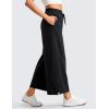 imageCRZ YOGA Lightweight Wide Leg Cropped Pants for Women 25  Casual Travel Work Sweatpants SummerBlack