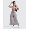 imageCRZ YOGA Lightweight Wide Leg Cropped Pants for Women 25  Casual Travel Work Sweatpants SummerDark Chrome