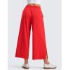 imageCRZ YOGA Lightweight Wide Leg Cropped Pants for Women 25  Casual Travel Work Sweatpants SummerDeep Red