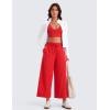 imageCRZ YOGA Lightweight Wide Leg Cropped Pants for Women 25  Casual Travel Work Sweatpants SummerDeep Red