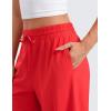 imageCRZ YOGA Lightweight Wide Leg Cropped Pants for Women 25  Casual Travel Work Sweatpants SummerDeep Red