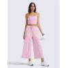 imageCRZ YOGA Lightweight Wide Leg Cropped Pants for Women 25  Casual Travel Work Sweatpants SummerPink Peony