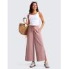imageCRZ YOGA Lightweight Wide Leg Cropped Pants for Women 25  Casual Travel Work Sweatpants SummerTwilight Rose Pink