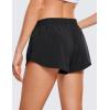 imageCRZ YOGA Low Waisted Running Shorts for Women 25  Mesh Liner Quick Dry for Workout Sport Athletic with Zipper PocketBlack