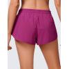 imageCRZ YOGA Low Waisted Running Shorts for Women 25  Mesh Liner Quick Dry for Workout Sport Athletic with Zipper PocketMagenta Purple