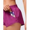 imageCRZ YOGA Low Waisted Running Shorts for Women 25  Mesh Liner Quick Dry for Workout Sport Athletic with Zipper PocketMagenta Purple