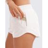 imageCRZ YOGA Low Waisted Running Shorts for Women 25  Mesh Liner Quick Dry for Workout Sport Athletic with Zipper PocketMilky White Bone