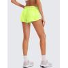 imageCRZ YOGA Low Waisted Running Shorts for Women 25  Mesh Liner Quick Dry for Workout Sport Athletic with Zipper PocketNeon Yellow