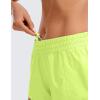 imageCRZ YOGA Low Waisted Running Shorts for Women 25  Mesh Liner Quick Dry for Workout Sport Athletic with Zipper PocketNeon Yellow