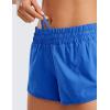imageCRZ YOGA Low Waisted Running Shorts for Women 25  Mesh Liner Quick Dry for Workout Sport Athletic with Zipper PocketSparkle Blue