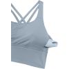 imageCRZ YOGA Naked Feeling Strappy Longline Sports Bras for Women  Medium Impact Criss Cross Yoga Padded Workout Crop TopBelgian Blue