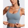 imageCRZ YOGA Naked Feeling Strappy Longline Sports Bras for Women  Medium Impact Criss Cross Yoga Padded Workout Crop TopBelgian Blue