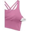 imageCRZ YOGA Naked Feeling Strappy Longline Sports Bras for Women  Medium Impact Criss Cross Yoga Padded Workout Crop TopVelvet Dust
