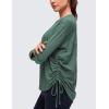 imageCRZ YOGA Pima Cotton Side Ruched Shirts for Women  Casual Workout Yoga Long Sleeve Tops Loose Crewneck Soft Comfort TShirtsGraphite Green