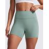 imageCRZ YOGA Secretsculpt Butterlift Biker Shorts 4  No Front Seam High Waisted Womens Workout Gym Booty Scrunch ButtCrater Green