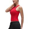 imageCRZ YOGA Softembrace High Neck Tank Tops for Women  Casual Going Out Soft Double Lined Basic Summer Sleeveless ShirtsAurora Red