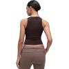 imageCRZ YOGA Softembrace High Neck Tank Tops for Women  Casual Going Out Soft Double Lined Basic Summer Sleeveless ShirtsHot Fudge Brown