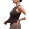 imageCRZ YOGA Softembrace High Neck Tank Tops for Women  Casual Going Out Soft Double Lined Basic Summer Sleeveless ShirtsHot Fudge Brown