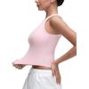 imageCRZ YOGA Softembrace High Neck Tank Tops for Women  Casual Going Out Soft Double Lined Basic Summer Sleeveless ShirtsStrawberry Pink