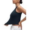 imageCRZ YOGA Softembrace High Neck Tank Tops for Women  Casual Going Out Soft Double Lined Basic Summer Sleeveless ShirtsTrue Navy