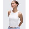 imageCRZ YOGA Softembrace High Neck Tank Tops for Women  Casual Going Out Soft Double Lined Basic Summer Sleeveless ShirtsWhite