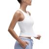 imageCRZ YOGA Softembrace High Neck Tank Tops for Women  Casual Going Out Soft Double Lined Basic Summer Sleeveless ShirtsWhite