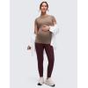 imageCRZ YOGA Softembrace Maternity Crewneck Short Sleeve Shirts  Soft Casual Pregnancy Tops Going Out Basic TShirts for WomenBrown Purple