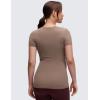 imageCRZ YOGA Softembrace Maternity Crewneck Short Sleeve Shirts  Soft Casual Pregnancy Tops Going Out Basic TShirts for WomenBrown Purple