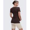 imageCRZ YOGA Softembrace Maternity Crewneck Short Sleeve Shirts  Soft Casual Pregnancy Tops Going Out Basic TShirts for WomenHot Fudge Brown