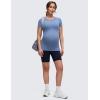 imageCRZ YOGA Softembrace Maternity Crewneck Short Sleeve Shirts  Soft Casual Pregnancy Tops Going Out Basic TShirts for WomenOasis Blue