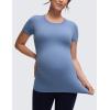 imageCRZ YOGA Softembrace Maternity Crewneck Short Sleeve Shirts  Soft Casual Pregnancy Tops Going Out Basic TShirts for WomenOasis Blue
