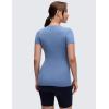 imageCRZ YOGA Softembrace Maternity Crewneck Short Sleeve Shirts  Soft Casual Pregnancy Tops Going Out Basic TShirts for WomenOasis Blue