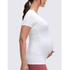 imageCRZ YOGA Softembrace Maternity Crewneck Short Sleeve Shirts  Soft Casual Pregnancy Tops Going Out Basic TShirts for WomenWhite