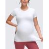 imageCRZ YOGA Softembrace Maternity Crewneck Short Sleeve Shirts  Soft Casual Pregnancy Tops Going Out Basic TShirts for WomenWhite