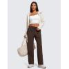 imageCRZ YOGA Straight Leg Casual Pants for Women 30 High Waisted Stretch Work Workout Travel Trousers with PocketsHot Fudge Brown