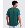 imageCRZ YOGA Texture Workout Shirts for Men  Lightweight Crewneck Running Athletic TShirts Short Sleeve Gym TopsForest Green