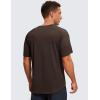 imageCRZ YOGA Texture Workout Shirts for Men  Lightweight Crewneck Running Athletic TShirts Short Sleeve Gym TopsHot Fudge Brown