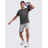 imageCRZ YOGA Texture Workout Shirts for Men  Lightweight Crewneck Running Athletic TShirts Short Sleeve Gym TopsMysterious Grey
