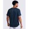 imageCRZ YOGA Texture Workout Shirts for Men  Lightweight Crewneck Running Athletic TShirts Short Sleeve Gym TopsNautical Navy Blue