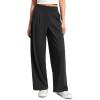 imageCRZ YOGA 4Way Stretch Wide Leg Work Pants for Women 29  Bussiness Casual Trousers with PocketsBlack