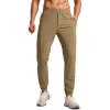imageCRZ YOGA Athletic Joggers for Men 29  Lightweight Running Training Pants with Zip Pockets and Ankle ZippersArtifact Brown