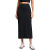 imageCRZ YOGA Butterlift Maxi Pencil Skirt for Women  High Waisted Bodycon Casual Travel Skort with Back SlitBlack