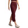 imageCRZ YOGA Butterlift Maxi Pencil Skirt for Women  High Waisted Bodycon Casual Travel Skort with Back SlitRed Merlot