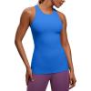 imageCRZ YOGA Butterluxe High Neck Tank Tops for Women  Racerback Workout Padded Yoga Athletic Camisole with Built in BraSparkle Blue