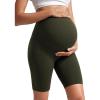 imageCRZ YOGA Butterluxe Maternity Biker Shorts 8  Over The Belly Pregnancy Yoga Workout Womens Activewear Buttery SoftOlive Green