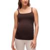 imageCRZ YOGA Butterluxe Maternity Clip Down Nursing Tank Tops  Adjustable Straps Womens Pregnancy Casual Cami Shirt Built in BraHot Fudge Brown