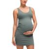 imageCRZ YOGA Butterluxe Maternity V Neck Mini Dress Linerless  Ruched Tennis Athletic Casual Pregnancy Womens Bodycon SummerGrey Sage