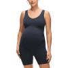 imageCRZ YOGA Butterluxe Maternity V Neck Workout Romper  Casual Sleeveless Shorts Jumpsuit Pregnancy Womens One Piece BodysuitTrue Navy