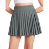 imageCRZ YOGA Girls FeatheryFit Soft Athletic Pleated Skirts  Tennis School Casual Skorts with Pockets Liner Kids TeenGrey Sage
