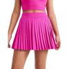 imageCRZ YOGA Girls FeatheryFit Soft Athletic Pleated Skirts  Tennis School Casual Skorts with Pockets Liner Kids TeenHibiscus Purple
